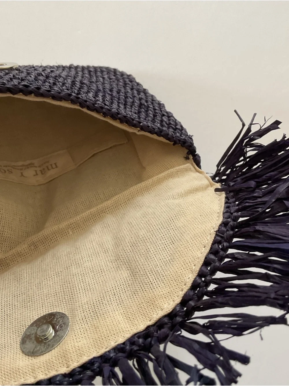 Mar Y Sol Mia Crochet Raffia Fringe Pouch